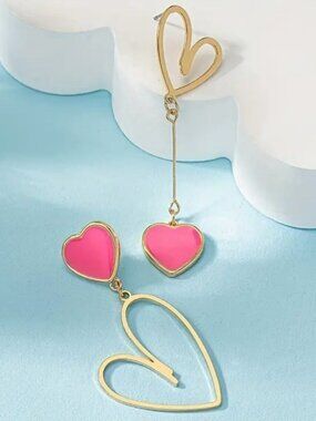 ModCloth Posey Pink Heart Earrings